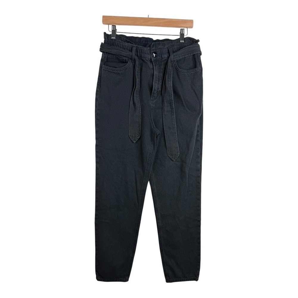 Joe's Women's The Brinkley High Rise Paperbag Jeans Black Size 27 Straight Leg